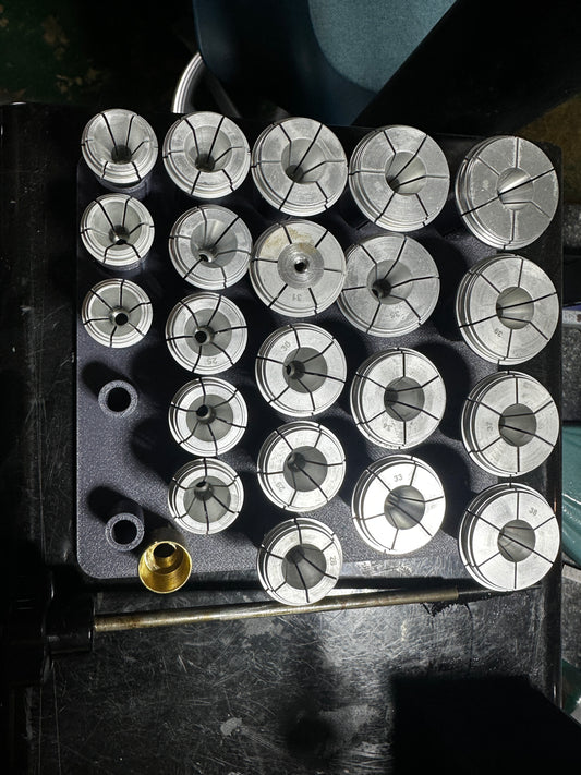 22-Piece Case Clamping collet set and drawbar